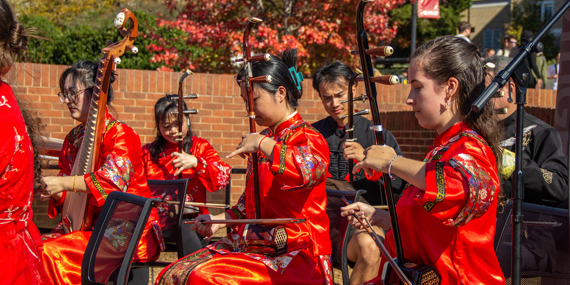 Members of the Chinese Music Ensemble performing at Student Spotlight 2023. (Mike Wooten, UGA Office of the Provost)